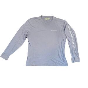 Abercrombie Fitch Mens Soft AF Tee Top Blue Size XXL Arm Logo Long Sleeve
